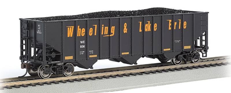 Bachmann 18746 	Bethlehem Steel 3-Bay 100-Ton Open Hopper - Ready to Run - Silver Series -- Wheeling & Lake Erie 606, HO