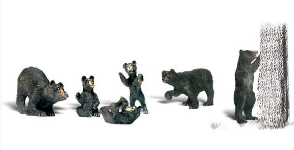 Woodland Scenics A1885 Black Bears, HO