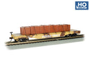 Bachmann 18934 DESERT CAMOUFLAGE WITH CRATES - 52' FLATCAR, HO Scale
