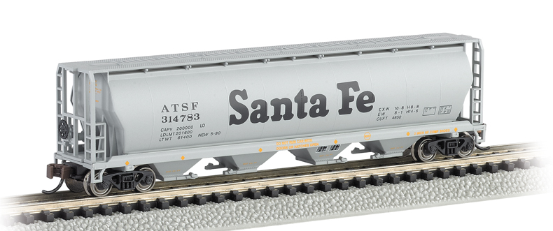 Bachmann 19152 Santa Fe - 4 Bay Cylindrical Grain Hopper, N Scale