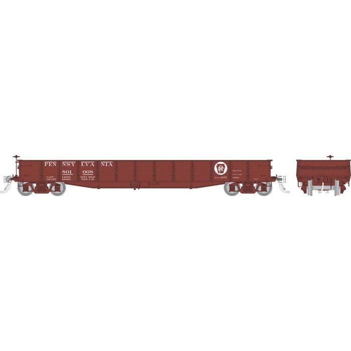 PREORDER Rapido 194001 HO G22 Gondola: PRR - Circle Keystone (K brakes): 6-Pack