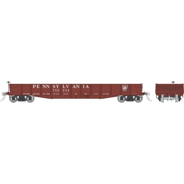 PREORDER Rapido 194005A HO G22 Gondola: PRR - Shadow Keystone (AB brakes): Single Car