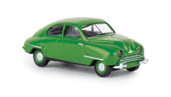Brekina Automodelle 28603 1949-1956 Saab 92 2-Door - Assembled -- Green, HO Scale