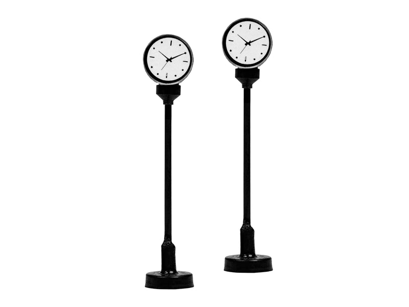 Lionel 1956300 Lighted Clock 2-Pack - Black, HO Scale