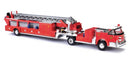 Busch Gmbh & Co Kg 46031 1968 American-LaFrance Fire Hook and Ladder Truck with Open Cab - Assembled -- Fire Department (red, black), HO Scale