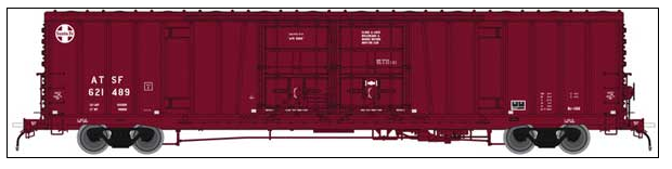 Atlas Model Railroad Co. 20004943 Santa Fe Class BX-166 62' Beer Boxcar - Ready to Run -- Santa Fe 621596 (Boxcar Red, 24" Logo Version 3), HO