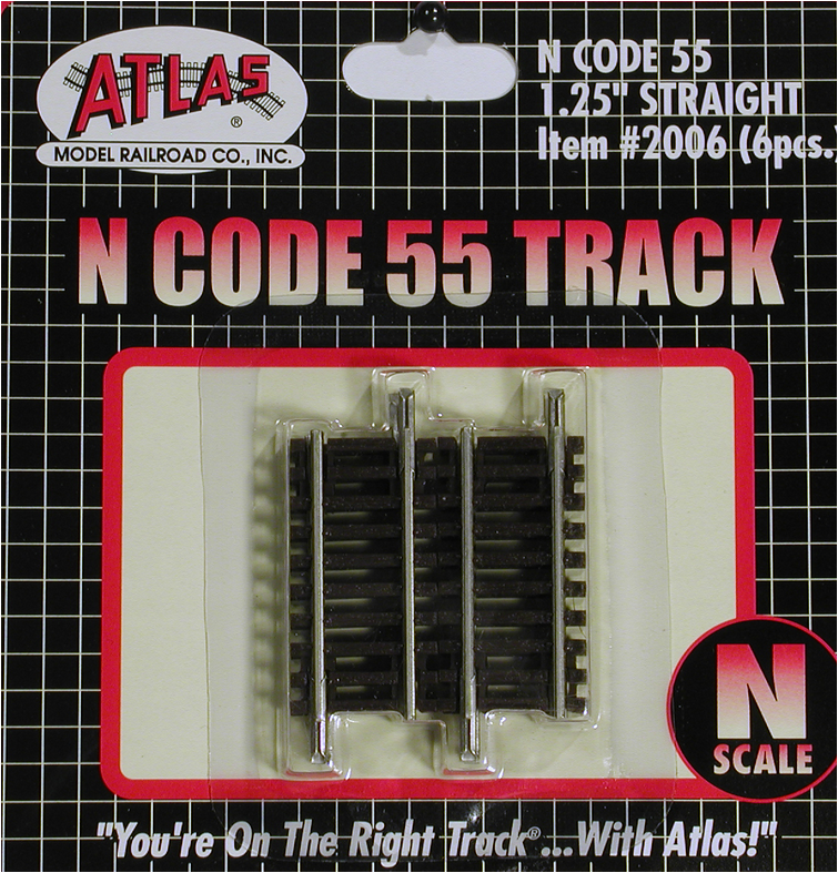 Atlas 2006 N C55 1.25' STRAIGHT TRACK 6pc, N Scale
