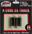 Atlas 2007 N C55 1' STRAIGHT TRACK 6pc, N Scale