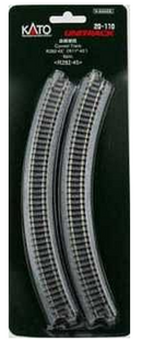 Kato USA 20110 R282-45 CURVE TRACK 4pk, N Scale