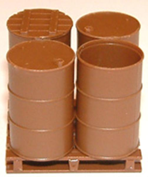 Tichy Train Group 2024 16-55gal DRUMS/LIDS & 4skids, O Scale