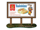 CMW 20241 1950s Hostess Country Billboard - Twinkies (white, red, Twinkie the Kid with Lasso), HO