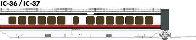 PREORDER Rapido 203103 HO UAC TurboTrain Add-On Coach (2022 Ver.) - Ready to Run -- Amtrak (Early Scheme, white, red, blue)