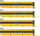 PREORDER Rapido 203107 HO UAC TurboTrain Add-On Coach (2022 Ver.) 4-Car Completion Set - Ready to Run -- VIA Rail Canada #263-257-254 & IC-34 #264 (yellow, blue)