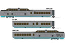 PREORDER Rapido 203501 HO UAC TurboTrain 3-Car Passenger Train-Only Set (2022 Ver.) - Sound & DCC Equipp -- United Aircraft/US D.O.T Demonstrator