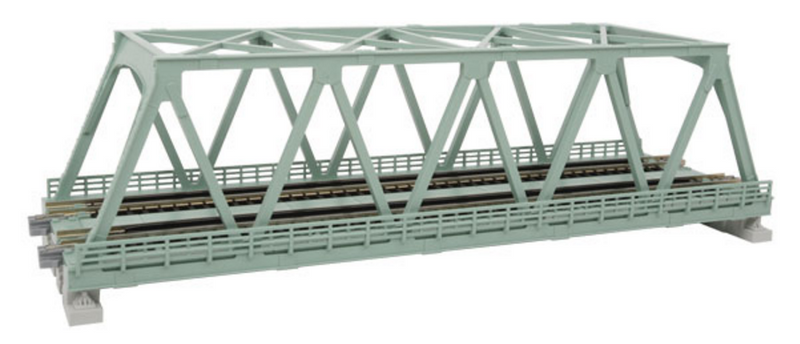 Kato USA 20-439  Double-Track Truss Bridge -- 9-3/4" 24.8cm (light green), N Scale