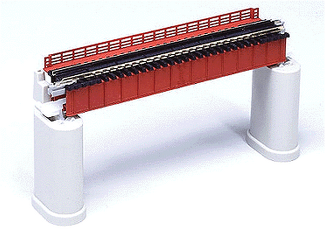 Kato USA 20-460 	Deck Girder Bridge -- 4-31/32" 124mm Long (red/rust), N Scale