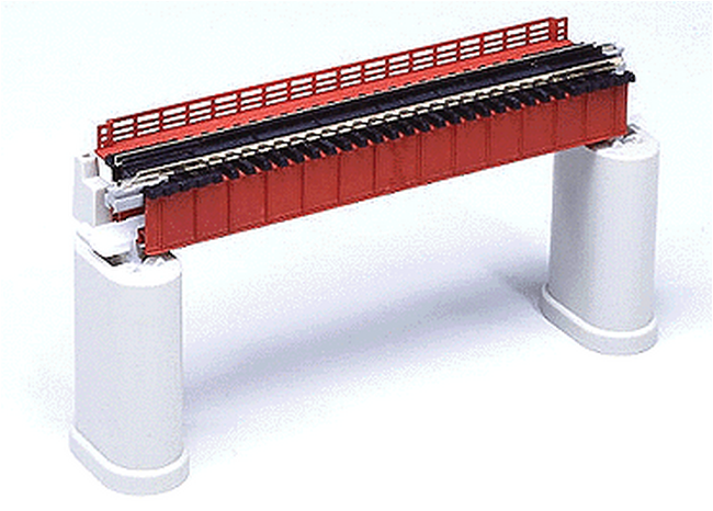 Kato USA 20-460 Deck Girder Bridge -- 4-31/32" 124mm Long (red/rust), N Scale