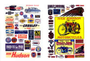 JL Innovative Design 204 Motorcycle and Auto Posters and Signs 1900's to 1960's, HO Scale