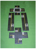 Mini Highways 205 RR CROSSINGS(2) & INTERSECTION(2), Yellow Line, HO