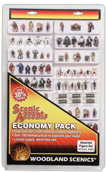 Woodland Scenics 2053 Economy Pack - Assorted Figure Set, HO