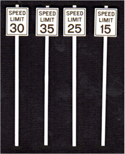 Tichy Train Group 2069 ASSORTED ROAD SIGNS 40pcs, O Scale