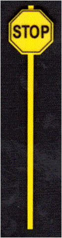 Tichy Train Group 2071  YELLOW STOP SIGN, O Scale