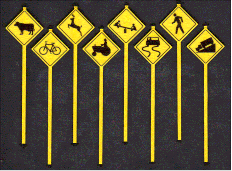 Tichy Train Group 2076  PICTURE WARNING SIGNS, O Scale
