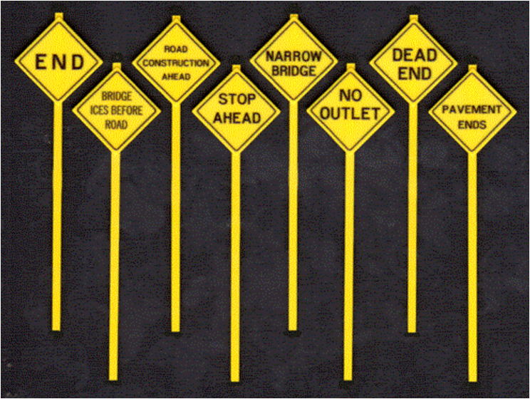Tichy Train Group 2077  WRITTEN WARNING SIGNS, O Scale