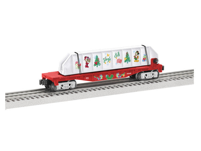 Lionel 2128340 Mickey & Friends Christmas Flatcar with Girders, O Scale