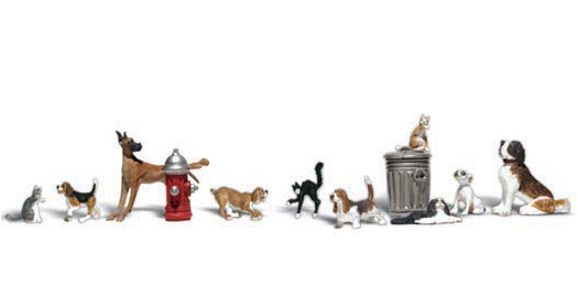 Woodland Scenics A2140 Dogs & Cats, N Scale