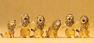 Preiser Kg 20381 Animals -- Performing Lions - Seated pkg(3), HO Scale