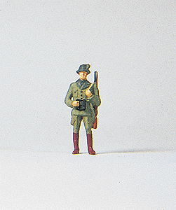 Preiser Kg 28043 Individual Figure - Recreation -- Hunter (Green Hat, Outfit; Brown Boots), HO Scale