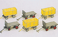 Preiser Kg 17112 Postal Carts pkg(6), HO Scale