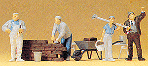 Preiser Kg 10251 People Working -- Bricklayers/Accessories, HO Scale