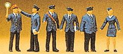 Preiser Kg 10011 Railroad Personnel -- German Federal Railway pkg(6), HO Scale