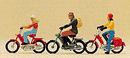 Preiser Kg 10125 Recreation & Sports -- Mopeds w/Riders, HO Scale