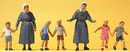Preiser Kg 10533 Protestant Sisters -- With Children, HO Scale