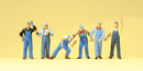 Preiser Kg 10547 Working People - United States Railway Workers pkg(6), HO Scale