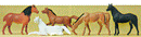 Preiser Kg 14150 Animals -- Horses pkg(5), HO Scale