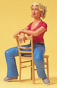 Preiser Kg 45508 Pedestrian -- Young Woman Seated with Chair, G Scale