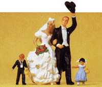 Preiser Kg 45041 Bride, Groom, Ring Bearer & Flower Girl, G Scale