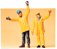 Preiser Kg 45089 People Working -- Modern Workmen Signaling, G Scale