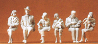 Preiser Kg 45179 Unpainted Figures -- Seated Passengers, G Scale