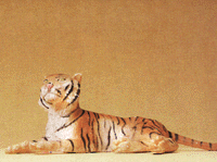 Preiser Kg 47510 Wild Animal Figures -- Tiger Lying Down, 1:25 Scale