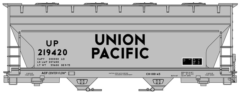 Accurail 2207 UNION PACIFIC 2-BAY ACF COVERED HOPPER, HO Scale