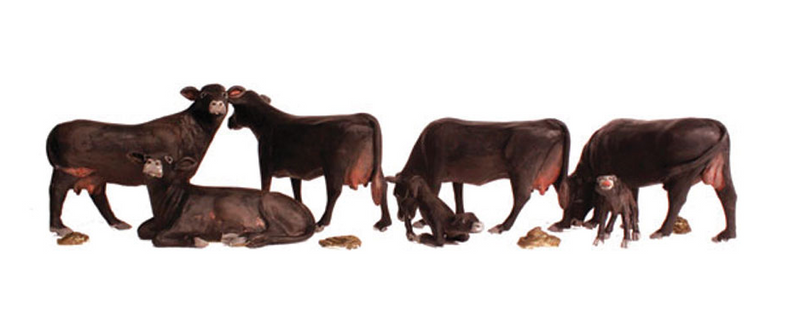 Woodland Scenics A2217 Black Angus Cows, N Scale