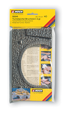 Noch Gmbh 58248 Tunnel Portal - -- Broken Stone (gray) Double Track 23.5 x 13cm, HO