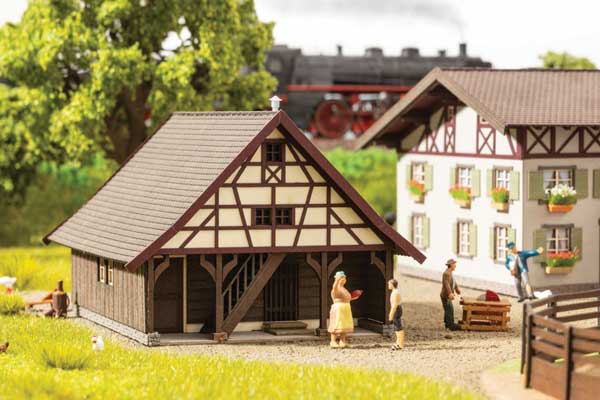 Noch Gmbh 66715 Agricultural Outbuilding -- Laser-Cut Card Kit - 4 x 3-7/16 x 2-9/16" 10.1 x 8.7 x 6.5cm, HO