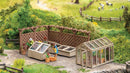 Noch Gmbh 66805 In the Garden -- Laser-Cut Kit - Greenhouse, 2 Cold Frames, Pergola, HO