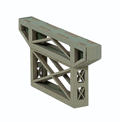 Noch Gmbh 67031 Steel Truss Bridge Pier - Kit (Laser-Cut Card) -- 7-1/16" 18cm Long; Abutments: 3-3/4" 7.2cm Tall, HO